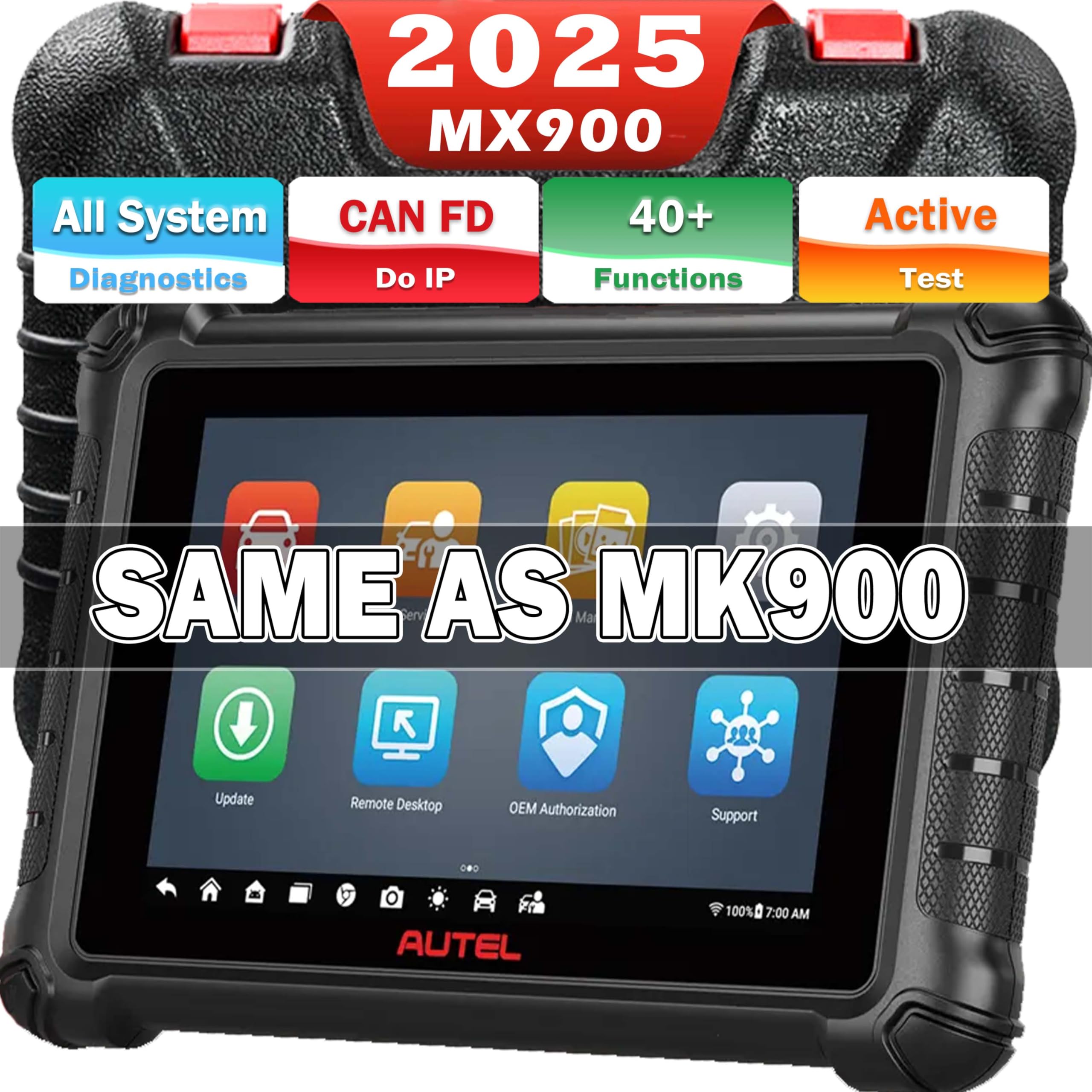Autel MaxiCheck MX900 Scanner, 2025 Bidirectional Scan Tool with 3000+ Active Tests, All System Diagnosis, CAN FD/Do IP, OE No-IP Limited, Upgrade MK808S MK808BT MX808S MK808Z Same as MK900