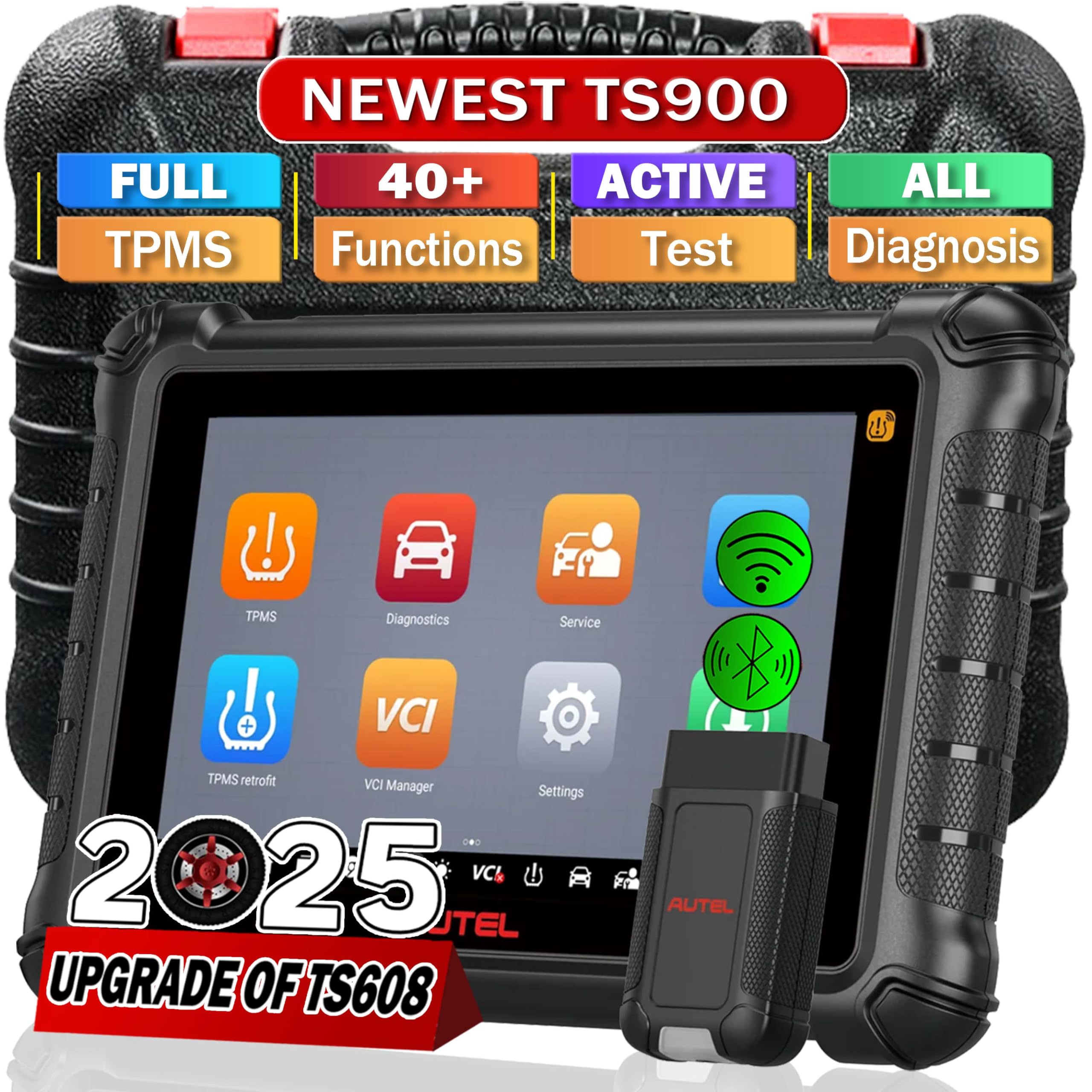 Autel Scanner MaxiTPMS TS900 Autel TPMS Programming Tool Full TPMS Bi Directional Control All System Diagnostics Active Test Program MX Sensor Better MK808 MK900 MK900BT Same as MX900-TS