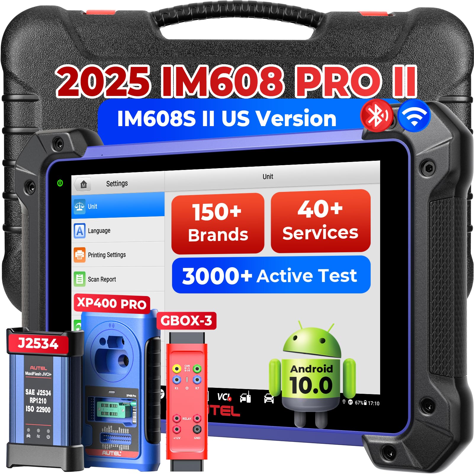 Autel Scanner MaxiIM IM608 PRO 2, 2025 IM608PRO II Automotive Diagnostic Tool with XP400 PRO GBOX3 Up of IM508S PRO/IM608 ECU Function as Elite II Pro, 3000+ Tests, 40 Reset, OS10 4/128GB CAN FD DoIP