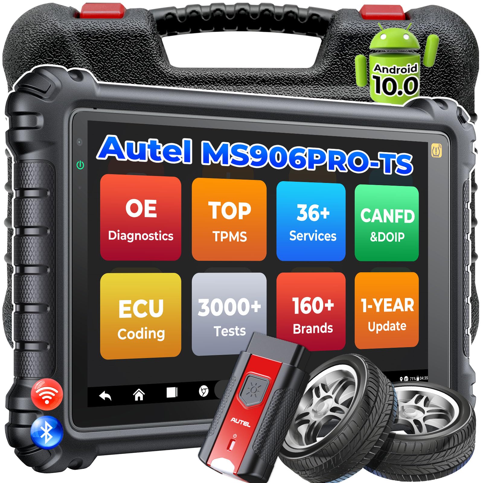 Autel MaxiSys MS906 Pro-TS Scanner, 2026 MS906PRO-TS Scan Tool Upgrade of MP900TS MS906MAX MS906 PRO MP900BT, Top TPMS Functions, 3000+ Active Tests, 36+ Services, CAN FD & DoIP, Auto Scan 2.0